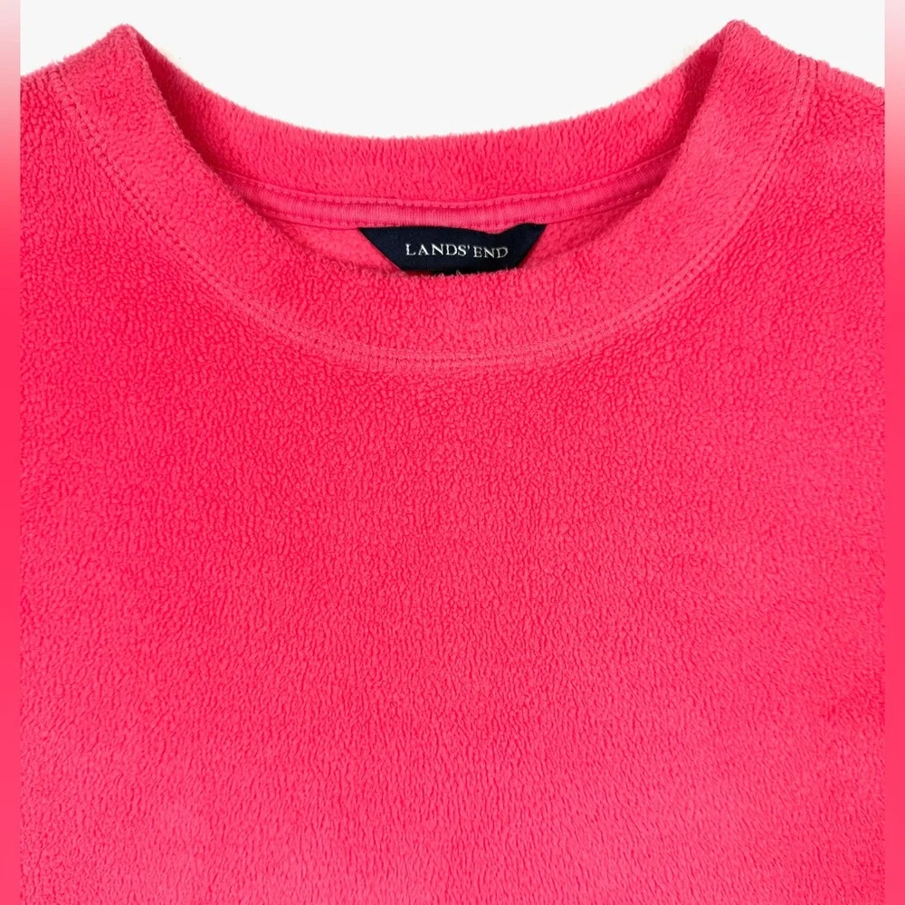 LANDS’ END Girls Fleece Pullover Top S Cozy Winter Warm Pink‎ Softwear Comfy